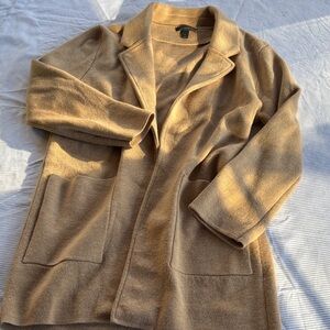 J. Crew Merino Wool Tan Notch Collar Cardigan Sweater Women’s Size Small